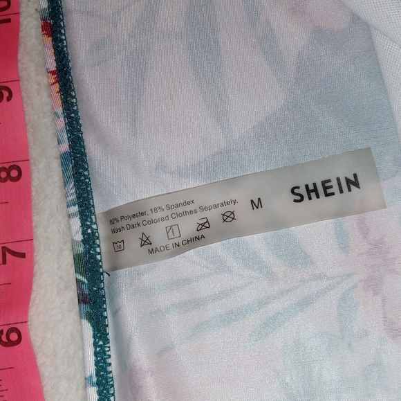 SHEIN Teal/Floral Print Bikini size M - Picture 6 of 11